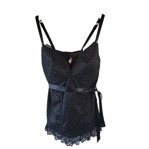 NWT Cacique Black Bustier Corset Sz 22/24 Y2K Goth Whimsigoth Steampunk Witchy